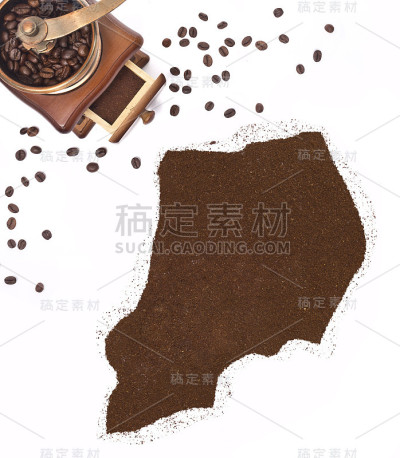 乌干达形状的咖啡粉(系列)