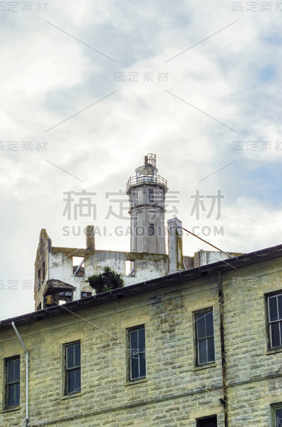 加州旧金山的恶魔岛灯塔