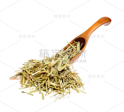 木勺上放着干香草