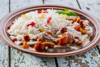 蘑菇牛肉烩饭