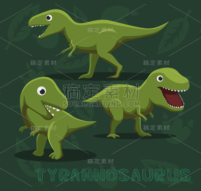 恐龙霸王龙卡通矢量插图