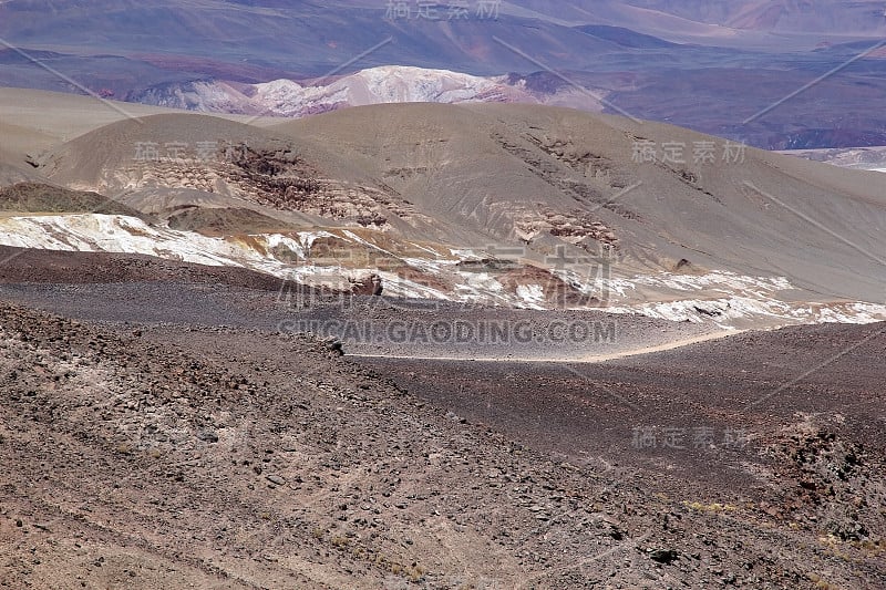 阿根廷阿塔卡马Puna de Atacama的Antofalla火山带的Botijuela间歇泉的景