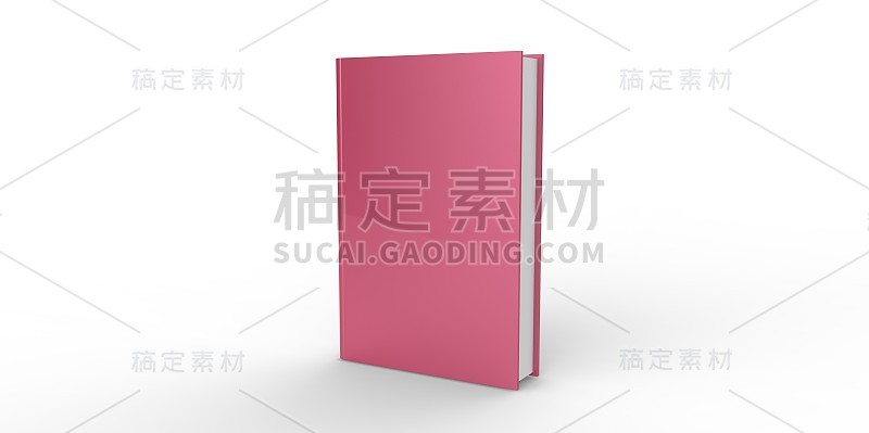 粉红色的书封面孤立在朴素的背景上