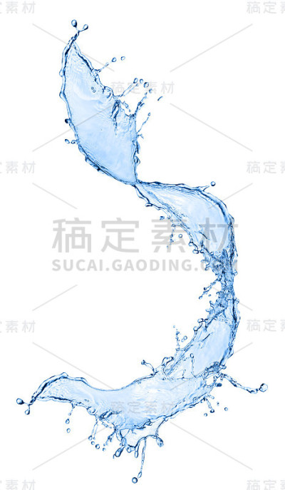 水溅在白色的孤立