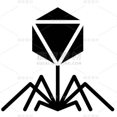 噬菌体病毒载体插图，固体样式图标