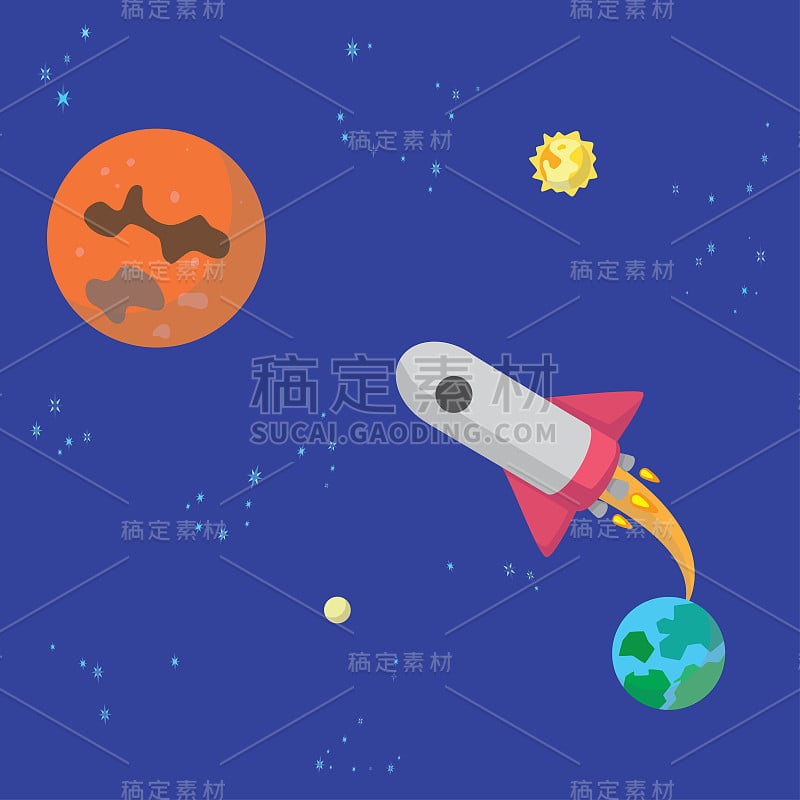 火箭从地球飞往火星