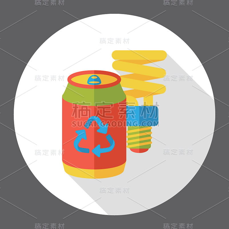 回收瓶子到灯泡平面图标