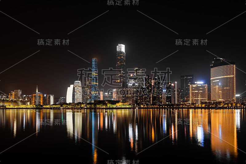 中国广州的城市夜景