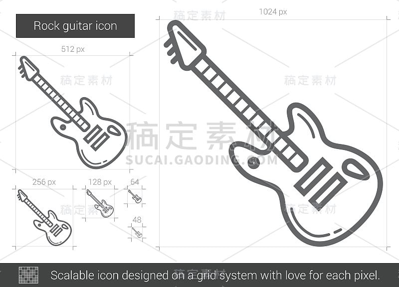 摇滚吉他线图标