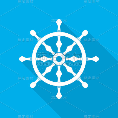 船舶舵轮图标。矢量图