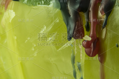 干燥溶解蜡抽象形式宏观特写