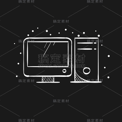素描图标在黑色-在线教育