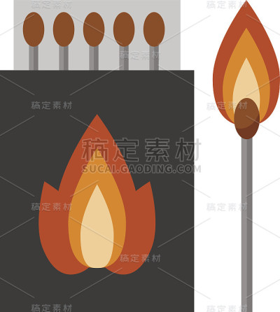 矢量燃烧火柴棒
