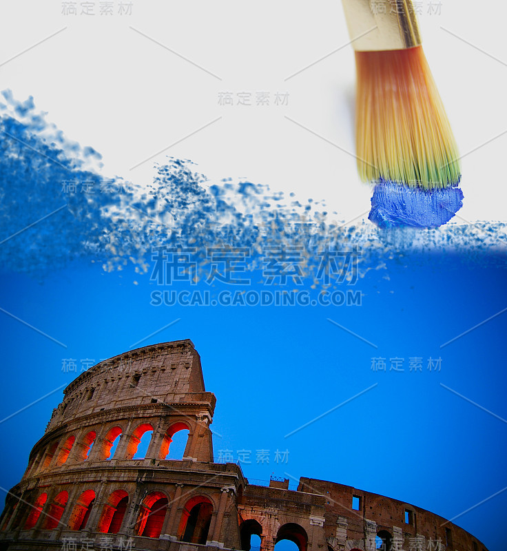 意大利罗马斗兽场的绘画
