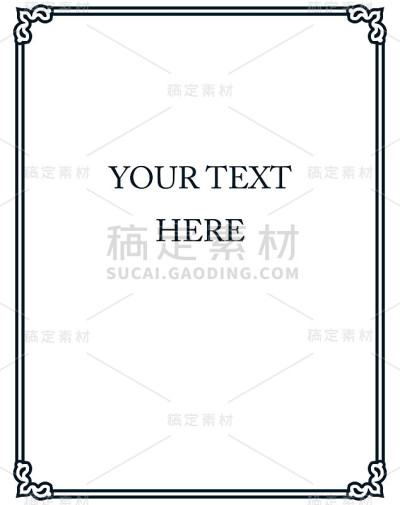 简单的矢量线边框框架孤立的插图