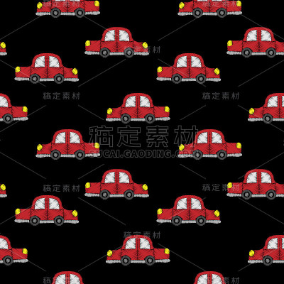 无缝图案用小红车绣线仿制