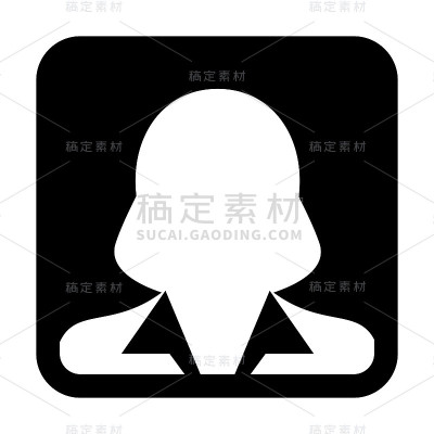 用户图标矢量女性符号轮廓头像标志在平面颜色象形文字象形