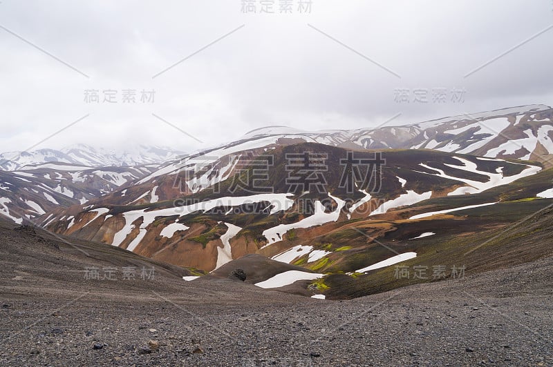 Landmannalaugar国家公园山谷，冰岛。