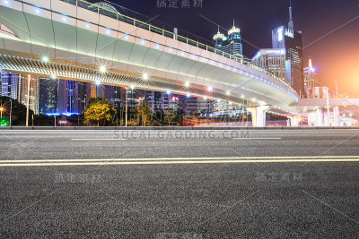 上海陆家嘴商业金融中心柏油路