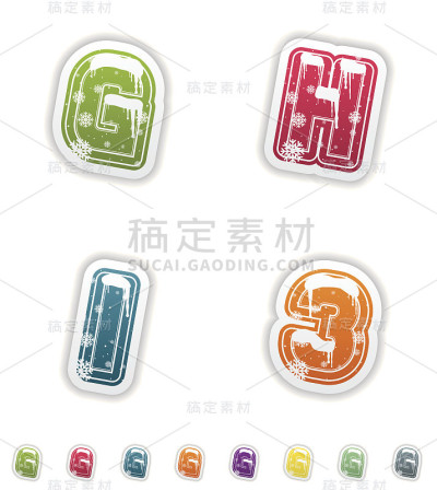 冬季数字和大写字母