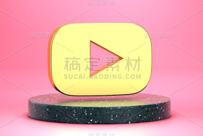 黄金消息气泡与播放视频按钮