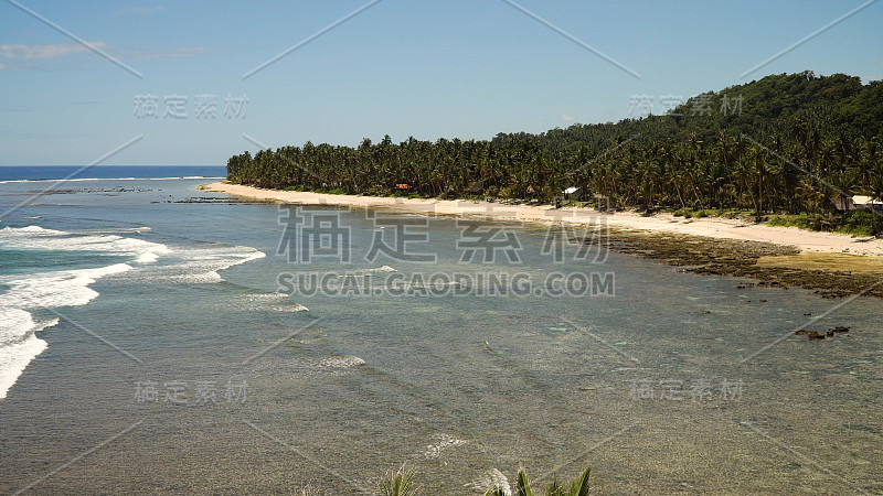 热带岛屿上的海滩。菲律宾,Siargao