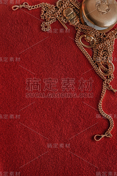 毛毡背景与古老的黄金作为框架