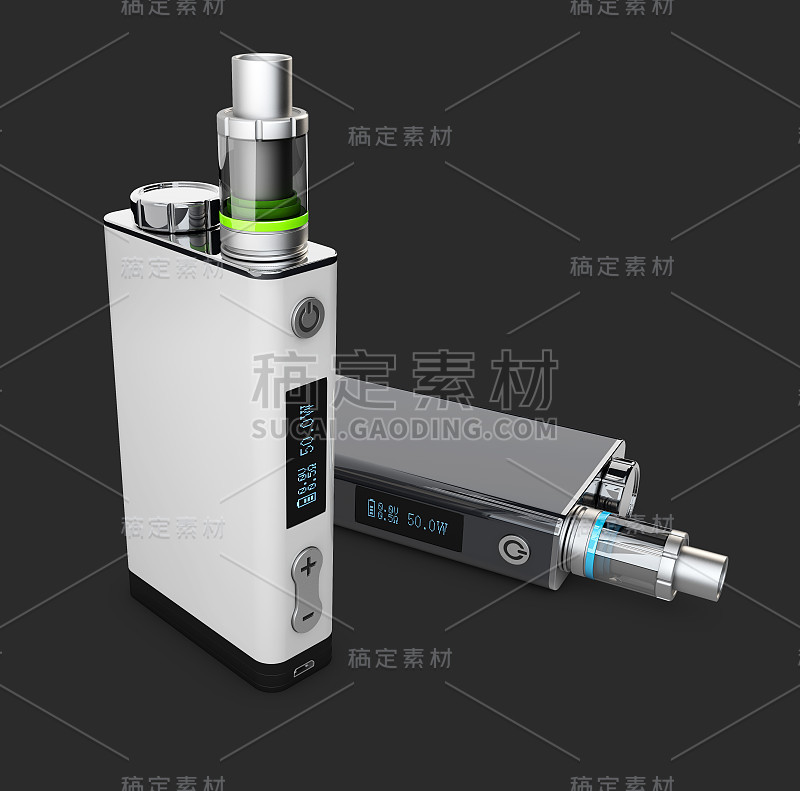 黑色背景上的Vapes设计的3d插图。