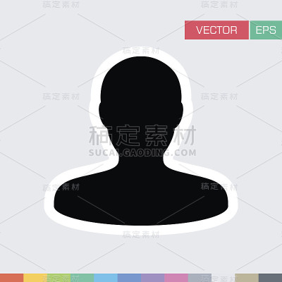 人图标矢量平面颜色用户配置文件头像象形图