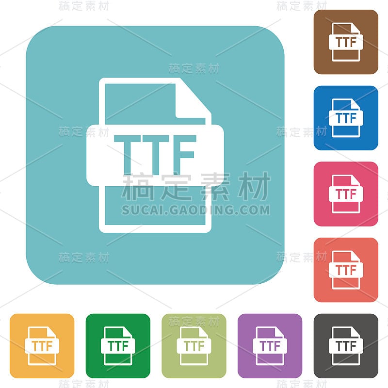 TTF文件格式圆角正方形平面图标