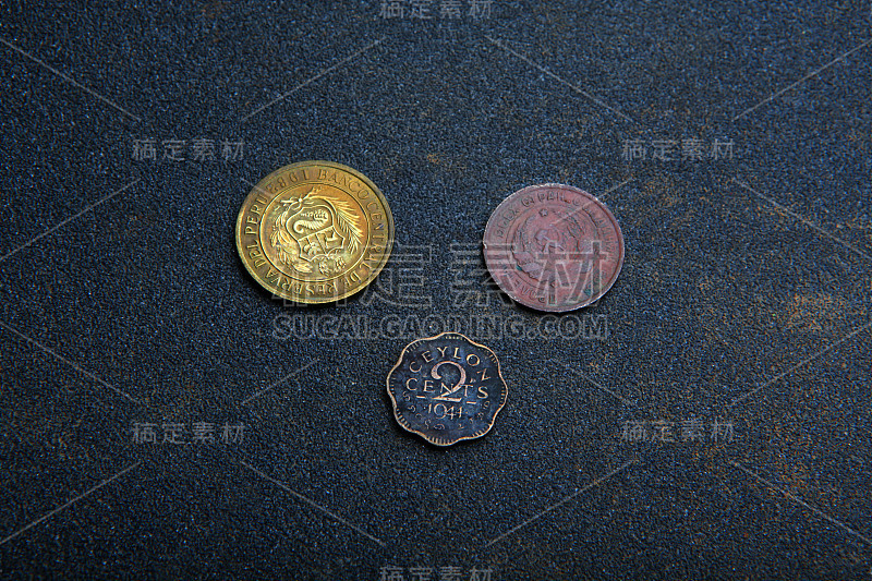 旧金币沥青锋利的纹理
