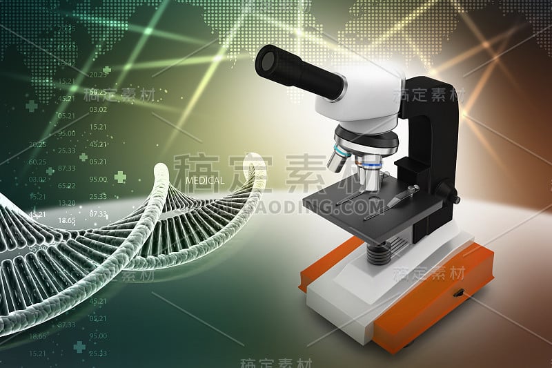 抽象背景下的显微镜