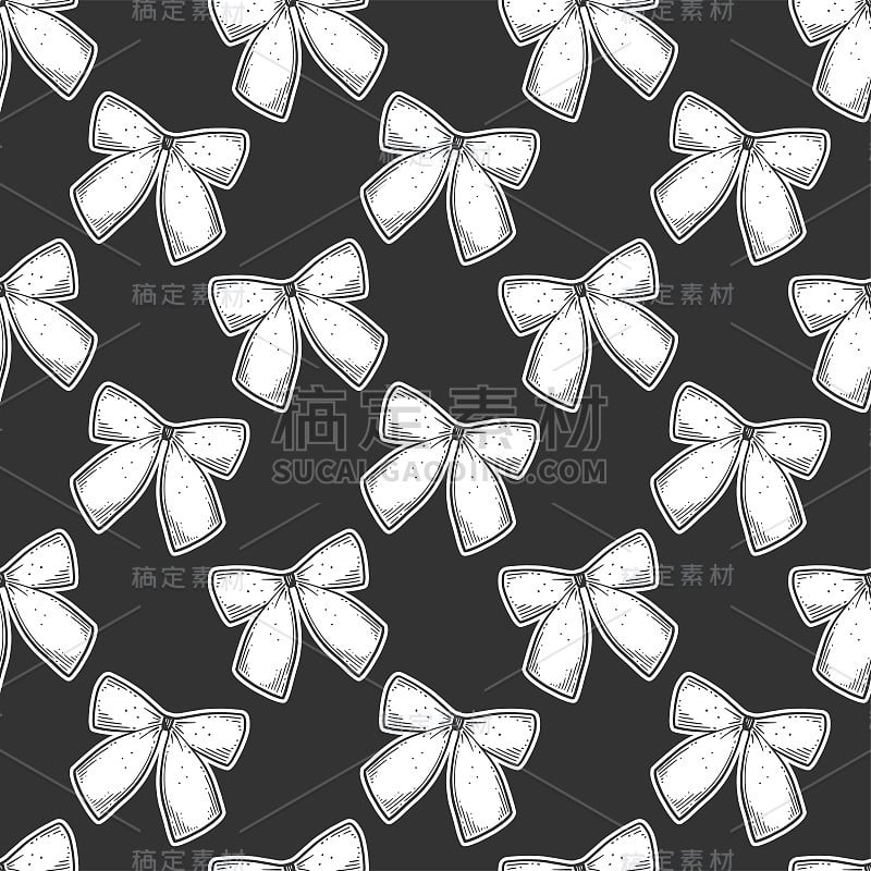 Ribbon bow. Vector concept in doodle and sketch st