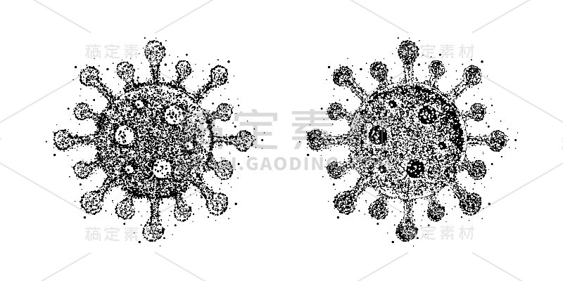 冠状病毒细菌的征兆。Sars-cov-2，新型冠状病毒。Covid-19疾病。