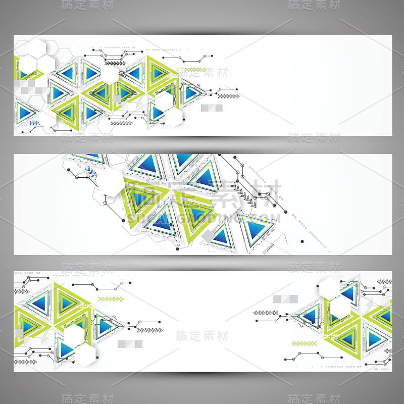 一套web技术主题横幅为您的网站