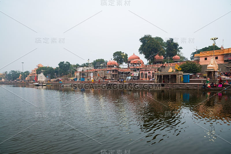 乌贾因城市景观从河流，印度旅游目的地，印度教的圣城。