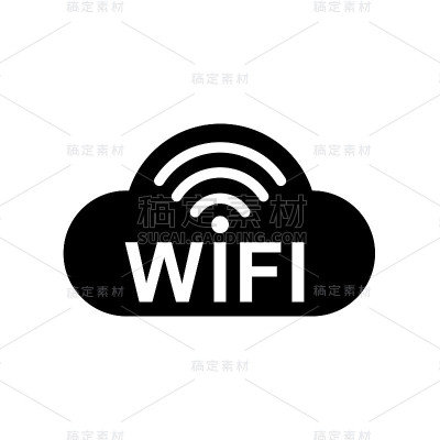 Wifi云互联网图标-股票矢量