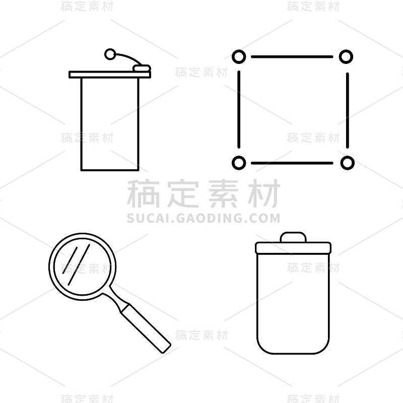 基本内容线性轮廓向量图标集