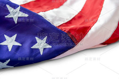 美国或美国国旗孤立在白色背景和剪切路径