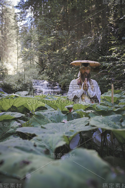 欧洲修根道和尚徒步旅行在奥地利山脉，奥地利，Ötscher