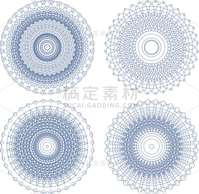 一套向量装饰玫瑰花结