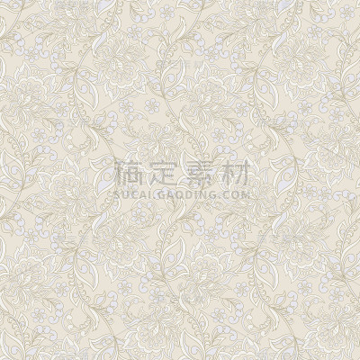 锦缎风格无缝花卉图案