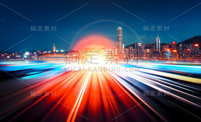 运动模糊效果与现代城市的背景
