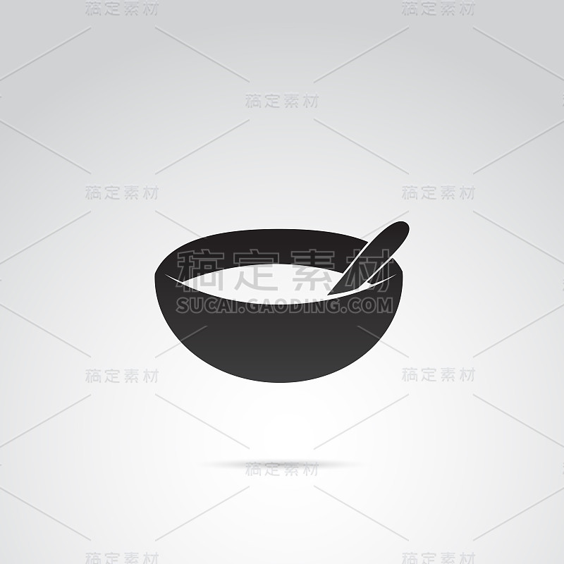 Spa, kitchen bowl vector icon.