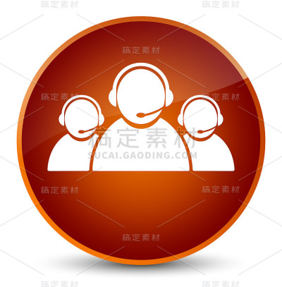 客户服务团队图标优雅的棕色圆形按钮