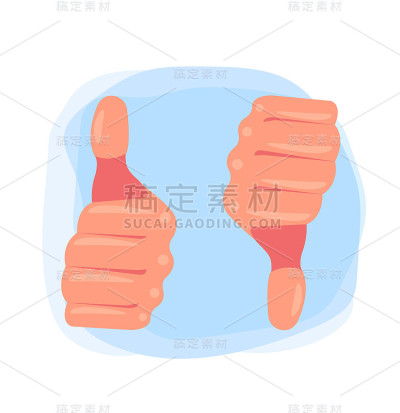 像不喜欢手手臂图标。矢量设计平面卡通插图