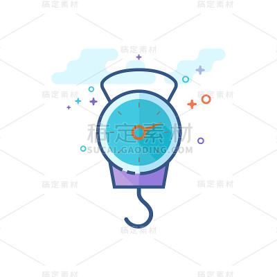 Flat Color Icon - Fishing scale