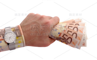 抽象的商人手中握着欧元