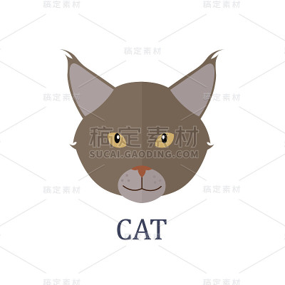 白色背景上的猫。矢量图