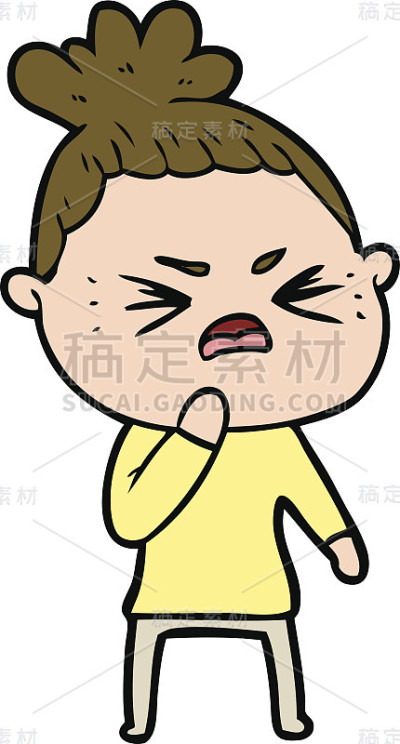 卡通愤怒的女人